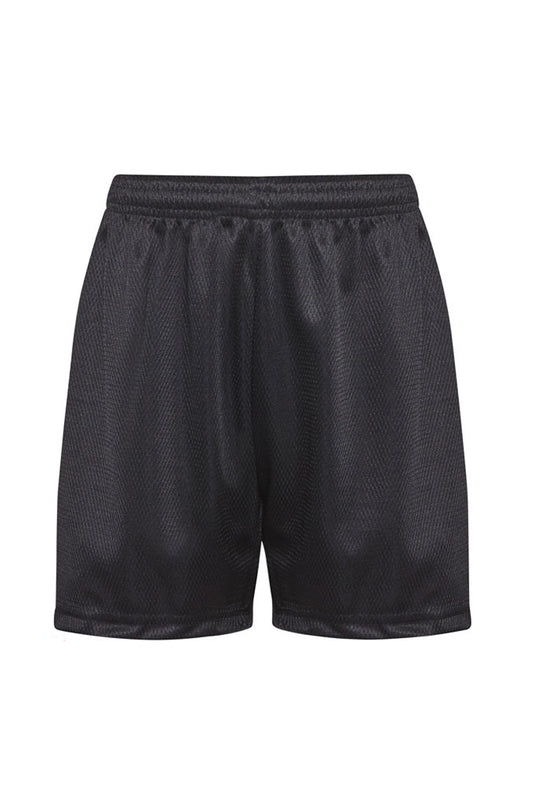 12 Mesh Long Leg Shorts with Tie Waist - 12 Black Front