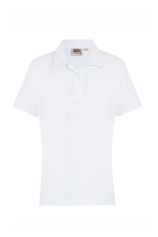 452 Eco Girls Fitted Poloshirt - 452 White Front