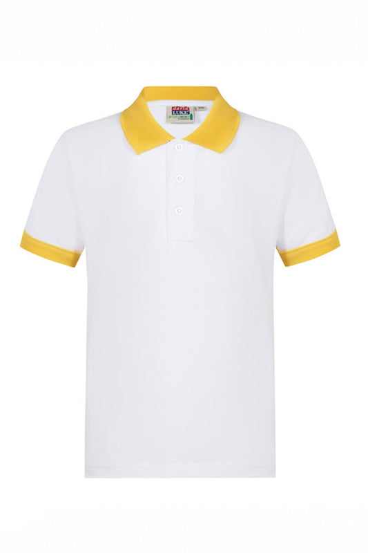 453 Eco Poloshirt with Contrast Collar & Cuff - 453 Amber Front
