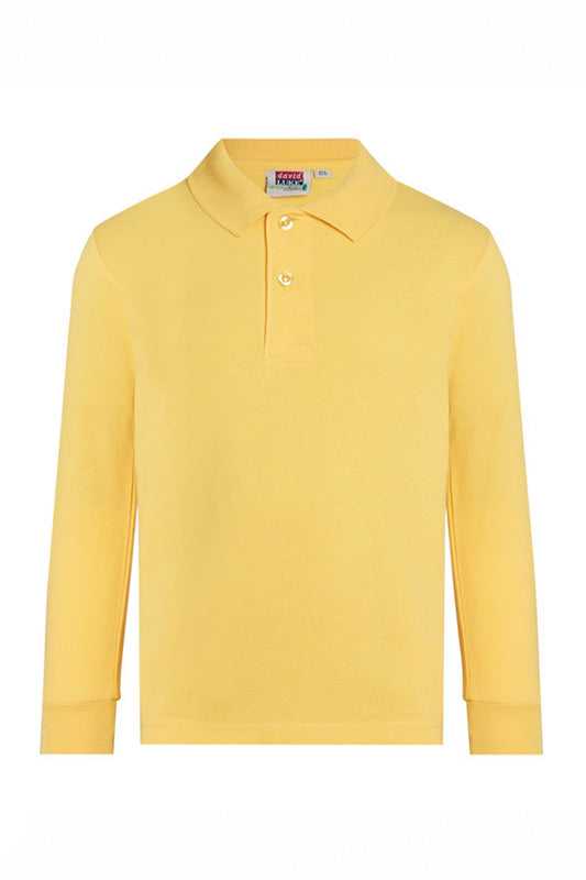 454 Eco Long Sleeve Pique Polo Shirt - 454 Amber Front
