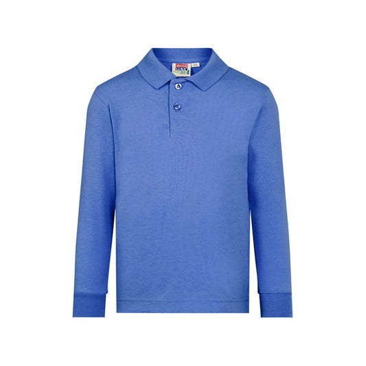 454 Eco Long Sleeve Pique Polo Shirt - 454 Royal Front