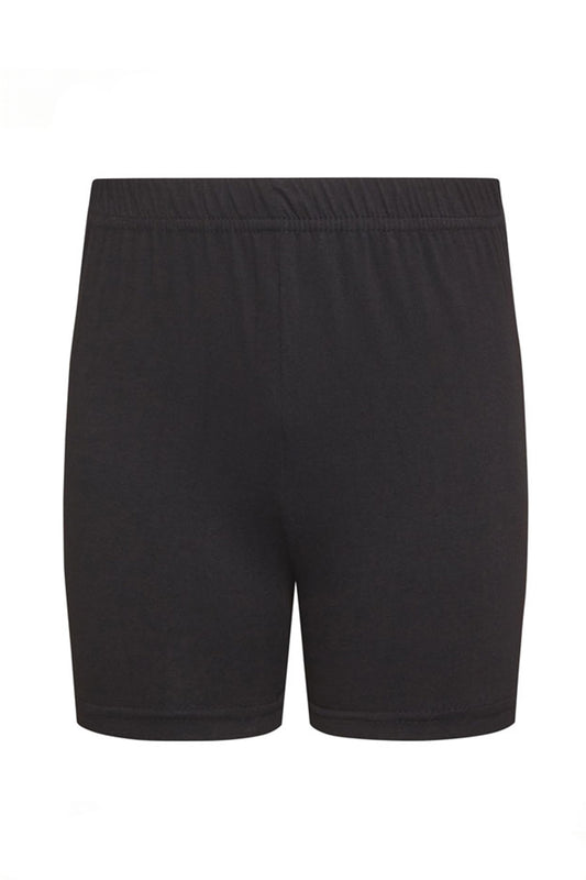 46 Girls Stretch Cotton Gym Shorts - 46 Black Front