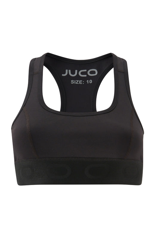 7019 Girls Sports Bra - 7019 Black Front