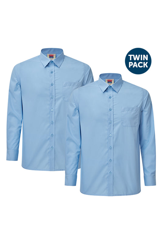 80 Boys Eco L/S Shirt (2pk) - 80 Blue Front 1