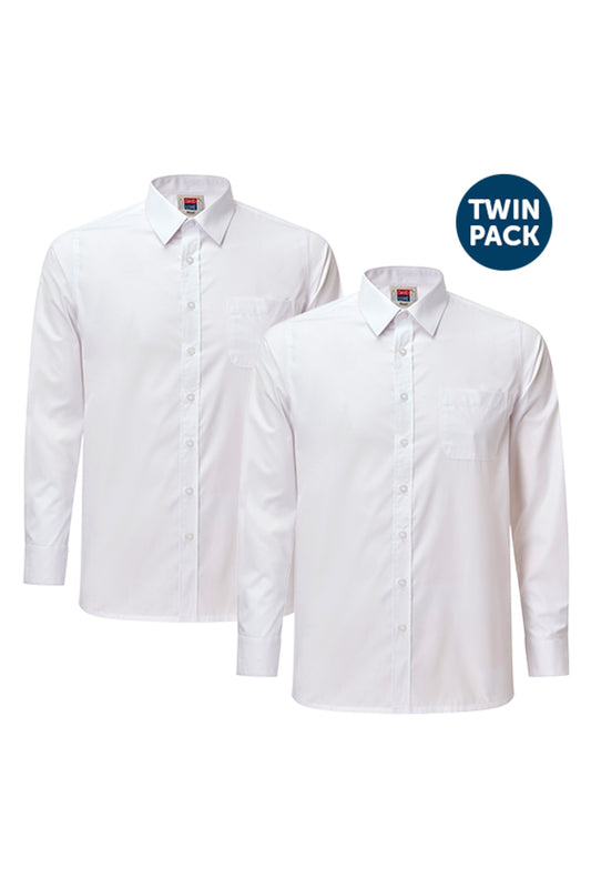 80 Boys Eco L/S Shirt (2pk) - 80 White Front 1
