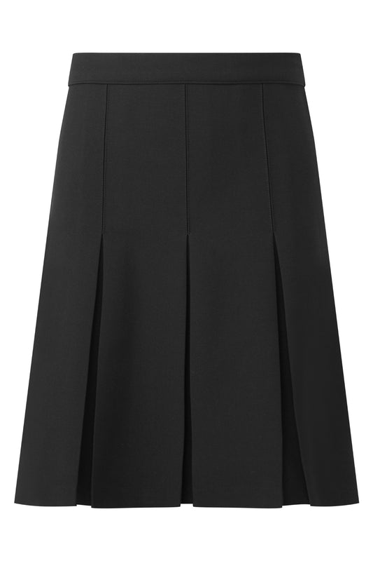 9187 Girl's Junior Inverted Pleated School Skirt - 9187 Black Front