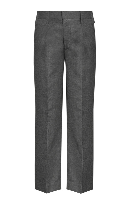 944S Junior Sturdy Fit Trs, Flat Front, Elastic Back - 944S Grey front