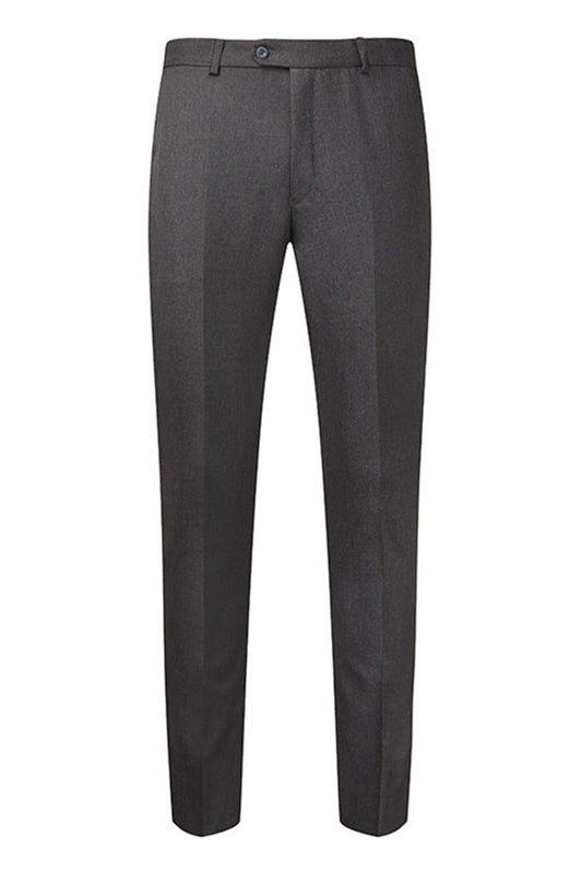 955X Ultra Slim Fit Flat Front Senior Trouser - 955X Grey front