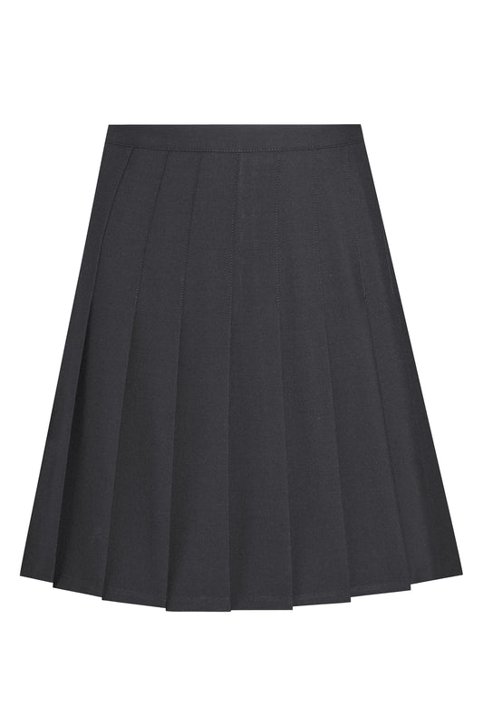972 Stitched Down Knife Pleat Skirt - 972 Black Front