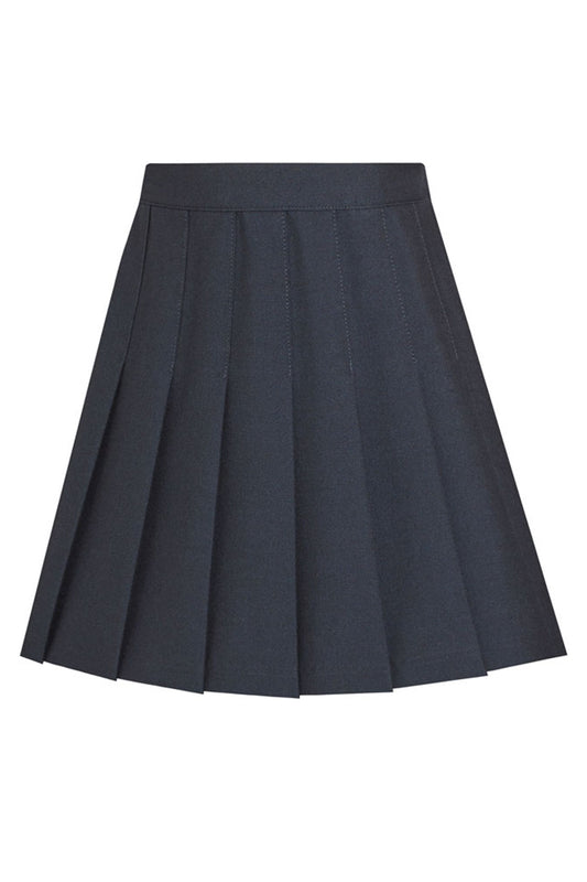 974 Junior Stitched Down Knife Pleat Skirt - 974 Navy Front