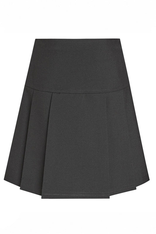 975 Junior Drop Waist Pleated Skirt - 975 Front Black