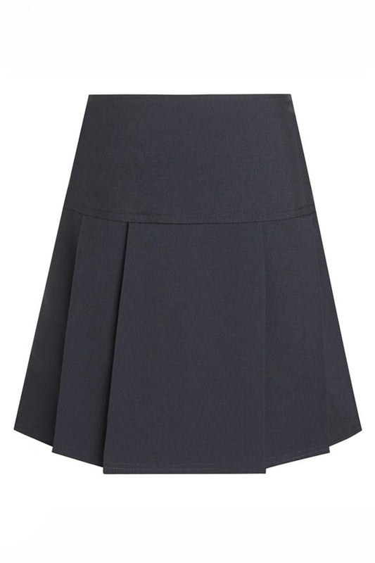 975 Junior Drop Waist Pleated Skirt - 975 Front Navy