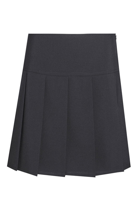 976 Panel Pleated School Skirt - 976 Black Front
