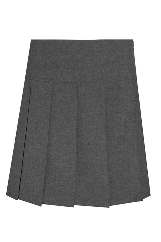 976 Panel Pleated School Skirt - 976 Grey Front