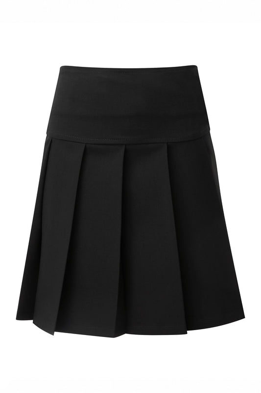 977 Junior Drop Waist Knife Pleat Skirt - 977 Front Black