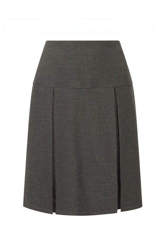 981 Inverted Pleat Skirt - 981 Grey Bottle Front & Back