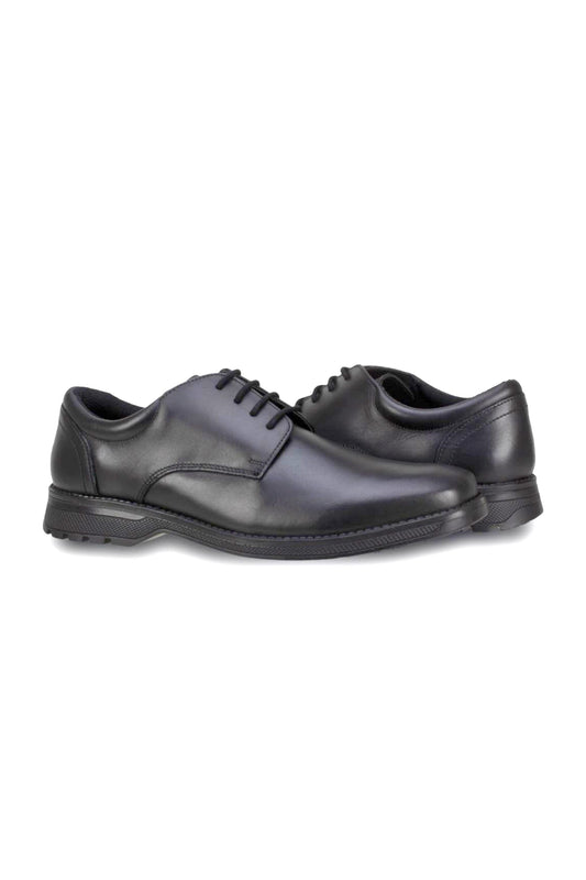 M17A000 Clerk Tyson Black Leather Chunky Sole Lace Up - Clerk Tyson