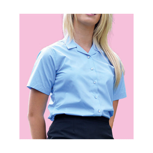 63 Short Sleeved Blouse with Rever Collar