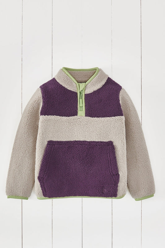 GA011 Borg 1/4 Zip Jumper - Amethyst/ Grey - primary view