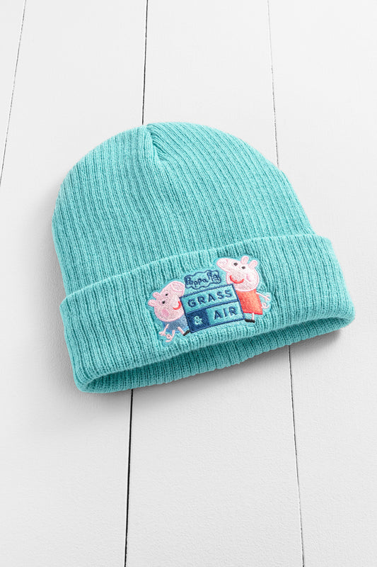 GA454 Peppa Pig Beanie Hat - GA454_Peppa_Pig_Beanie_Front_Blue