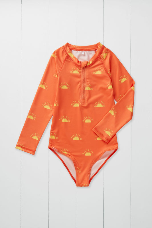 GA504 Printed L/S Swimsuit - Sketchy Sun Print - primary view