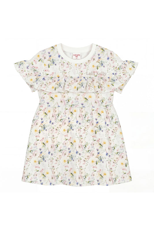 LK0003 Astral S/S Ruffle T-Shirt Dress - LK003 PRINT FRONT