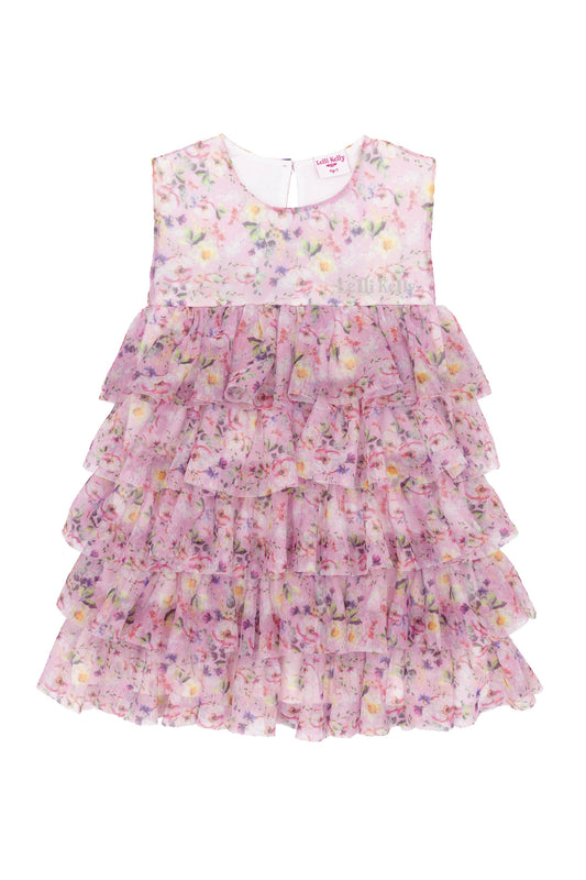 LK0009 Avery Layered Tulle Dress - LK009 PRINT FRONT
