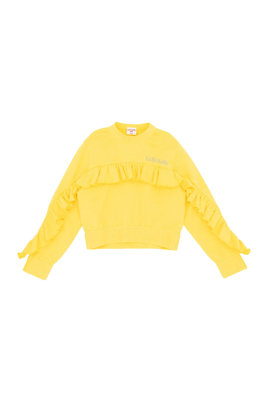 LK0010 Abigail Cropped Sweatshirt - LK010 YELLOW FRONT