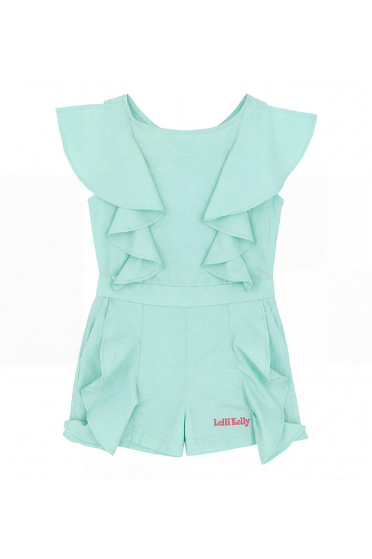 LK0014 Audrey Playsuit - LK014 TEAL FRONT