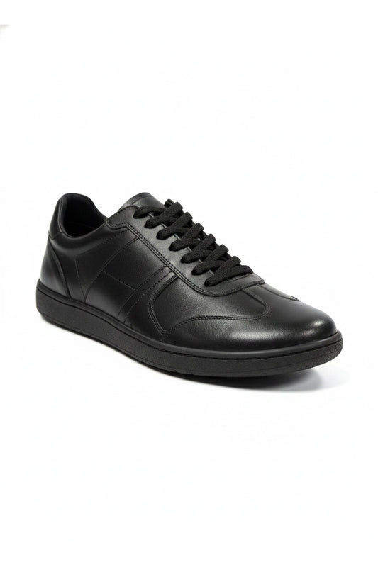 Northgate Unisex Black Leather Lace-Up Trainer School Shoe
