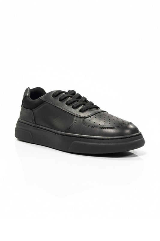 Stonecourt Unisex Black Leather Lace-Up School Shoe