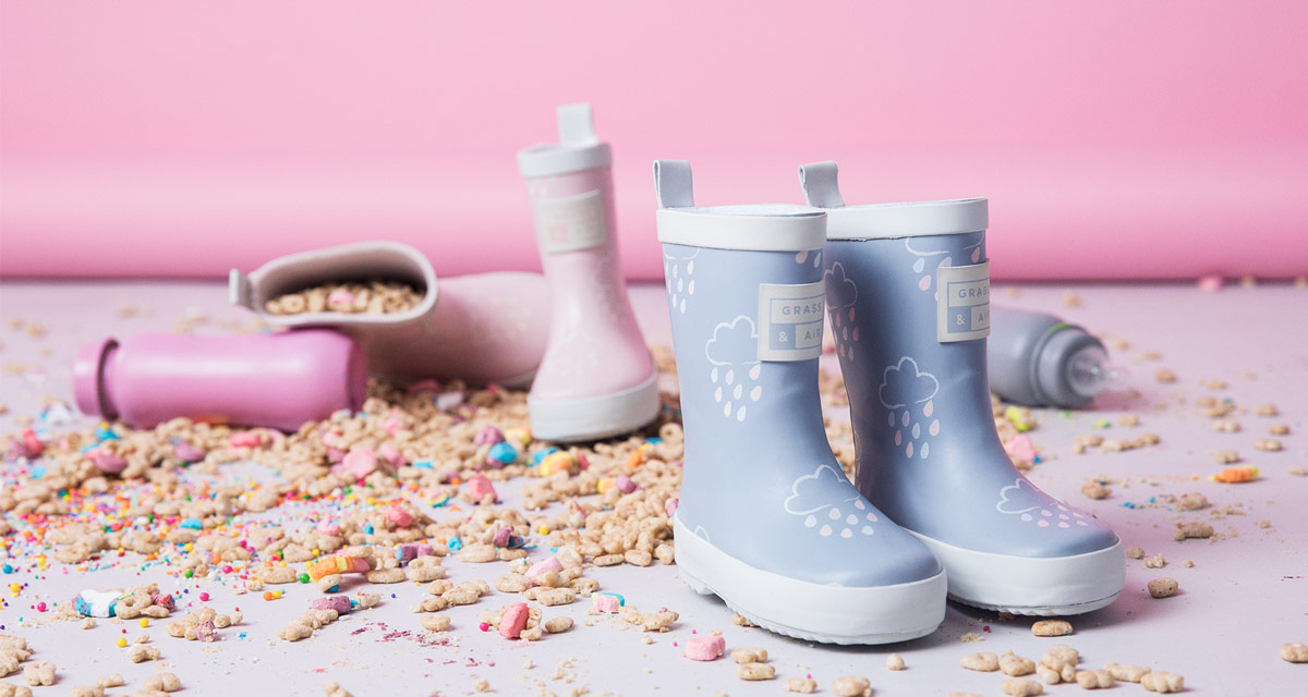 Baby Blue and Pink Wellies